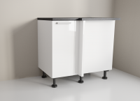 900m Wide Blind Corner with 300mm Door in High Gloss White for